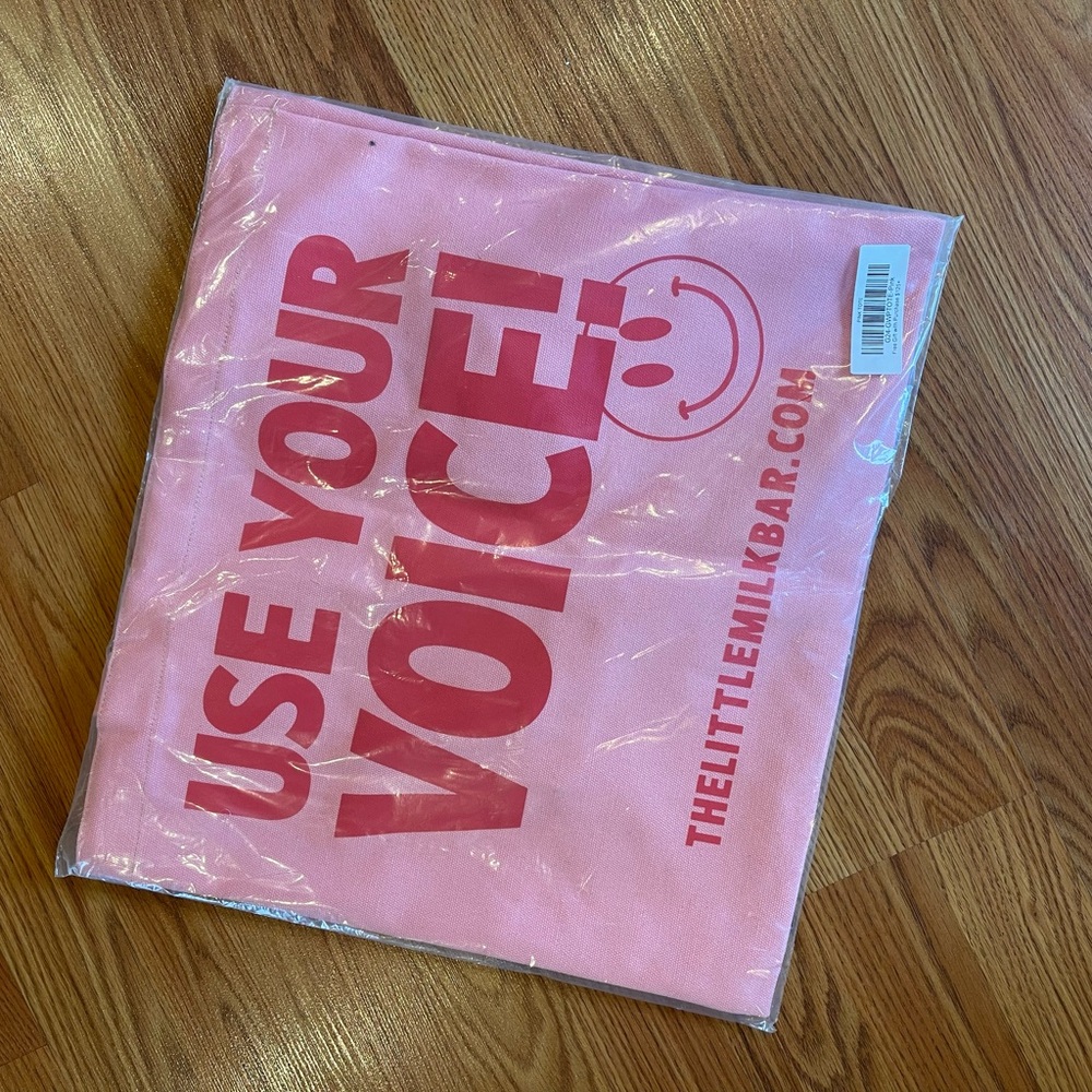 The Little Milk Bar Pink 'Use Your Voice' Tote